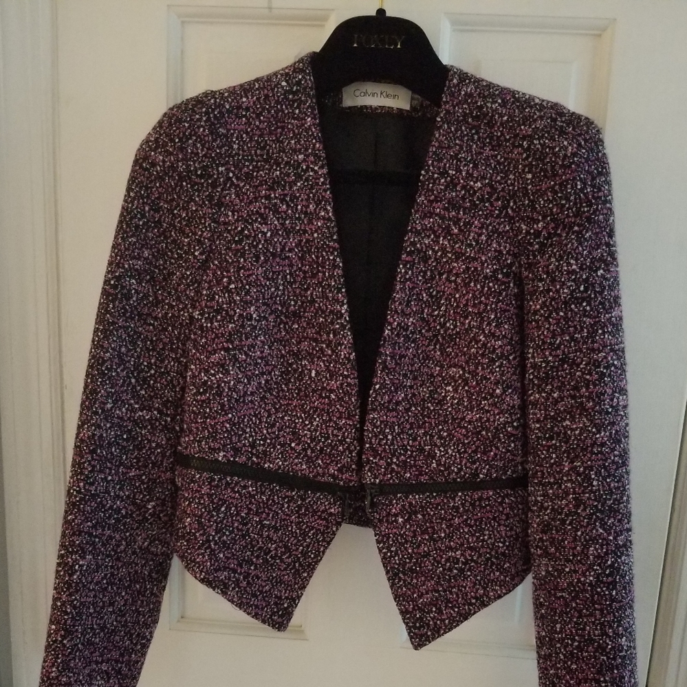Calvin Klein Cropped Blazer with zipper detail